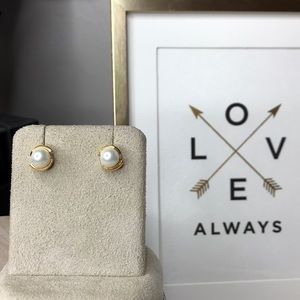 Kate Spade Gold Pearl Stud Wedding Earrings